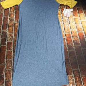LuLaRoe Blue and Yellow Julia Dress